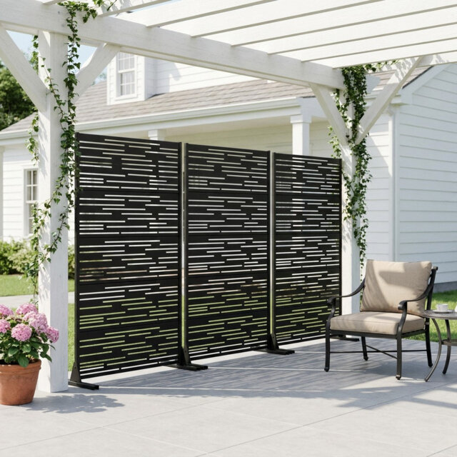 183cm H Freestanding Metal Room Divider Decorative Privacy Screen Garden Lattice Panel Trellis for Patio, Balcony, Backyard, Pool, Indoor Room