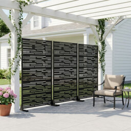 183cm H Freestanding Metal Room Divider Decorative Privacy Screen Garden Lattice Panel Trellis for Patio, Balcony, Backyard, Pool, Indoor Room