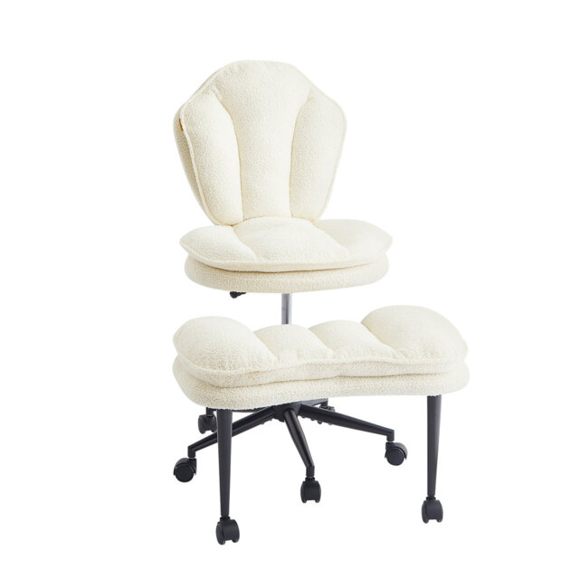 Cloud-style Cross-leg Swivel Chair With Adjustable Height Yoga Kneeling Chair With Lumbar Support For Office