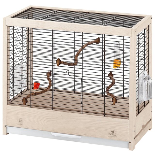 50cm Wood Flat Top Table Top Bird Cage with Stand
