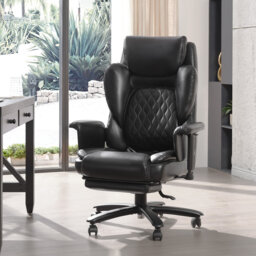 500lbs Big And Tall Office Chair With High Back, Heavy Duty Desk Chair With Foot Rest , Reclining Executive Office Chair With Adjustable Lumbar Suppor