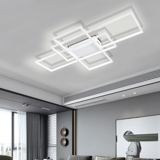 Raffa 3-Light Neutral Style Rectangular LED Semi Flush Mount Ceiling Light