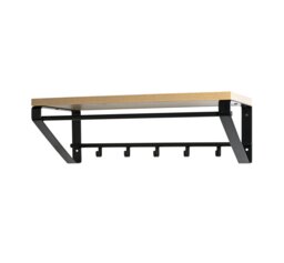 Omena Steel 5 - Hook Wall Mounted Coat Rack with Storage