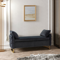 Ageet Modern Velvet Flip Top Storage Bench