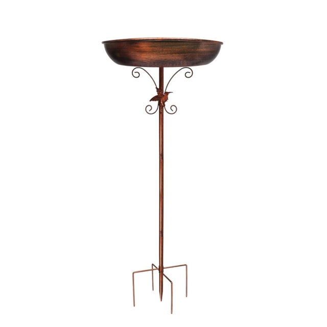 Metal Bird Bath for Garden, 40Inches/100cm Vintage Freestanding Birdbaths Feeder, 5-Pronged Base