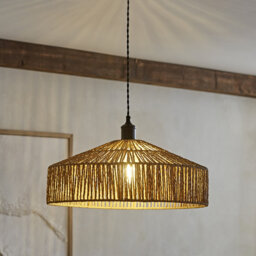 20cm H Polyester Drum Pendant Shade ( Screw On ) in Brown