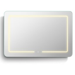 Metal Flat Wall Mirror with Shelves