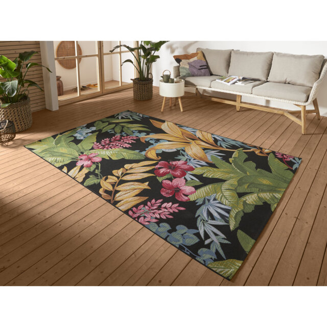 Flowers Green/Red Indoor/Outdoor Rug