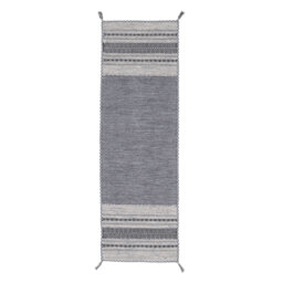 Azizi Striped Hand Woven Cotton Grey Rug