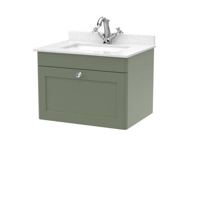 Classique 620mm Single Bathroom Vanity with Drop In Vitreous China Basin