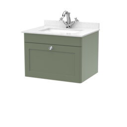 Classique 620mm Single Bathroom Vanity with Drop In Vitreous China Basin