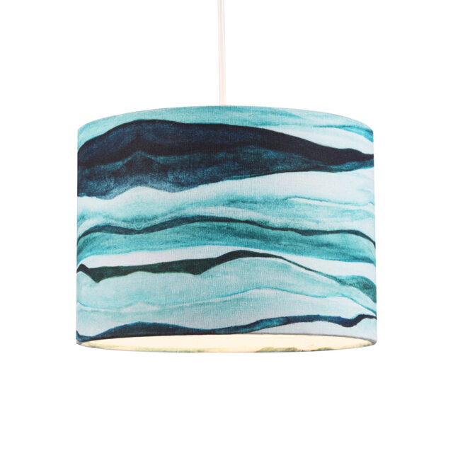 20cm H Cotton Blend Drum Lamp Shade (Screw On) in Cream