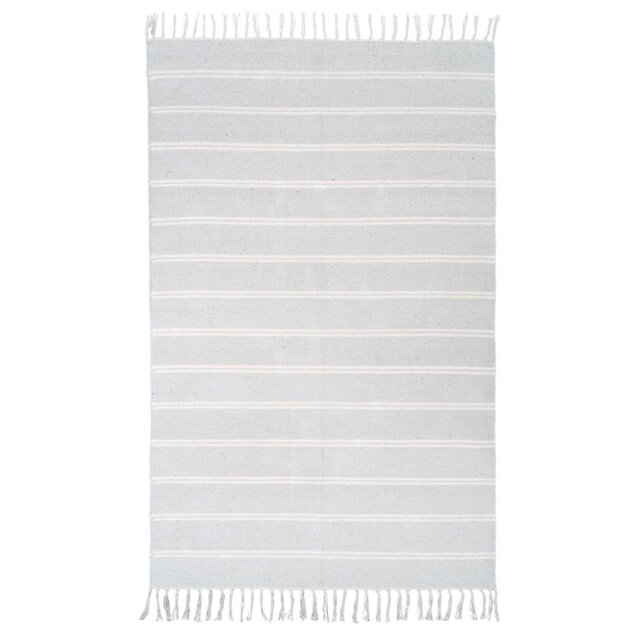Sariah Hand Loomed Cotton White/Grey Outdoor Rug