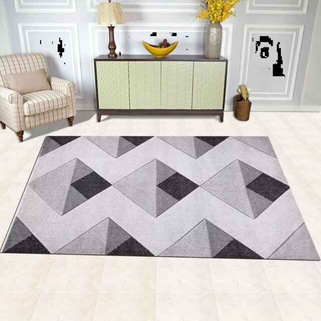 Stylish Luxury Area Rug Diamond Style Zigzag Rugs For Living Room Bedroom Rug Soft Non Shedding Area Rug