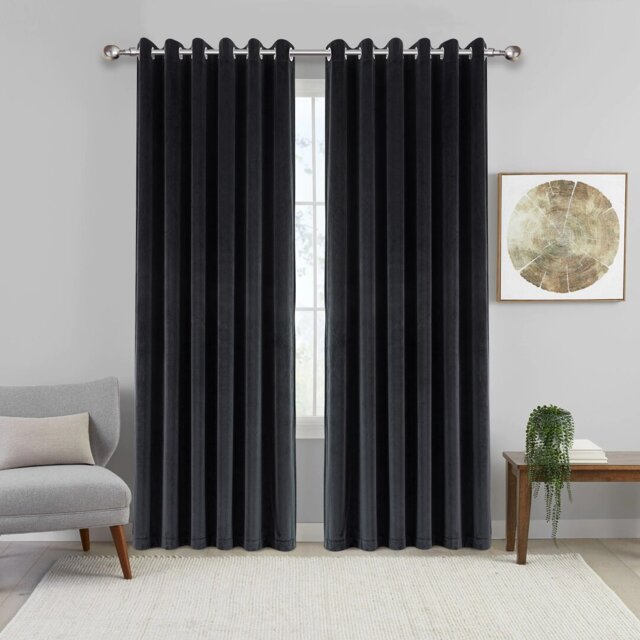 Imperial Rooms Crushed Velvet Eyelet Sheer Curtains