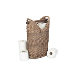 Lily Manor Wicker Bathroom Toilet Roll Holder Basket