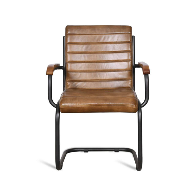 Carlissia 19.3cm H Leather Upholstered Metal Upholstered Back Accent