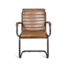Carlissia 19.3cm H Leather Upholstered Metal Upholstered Back Accent