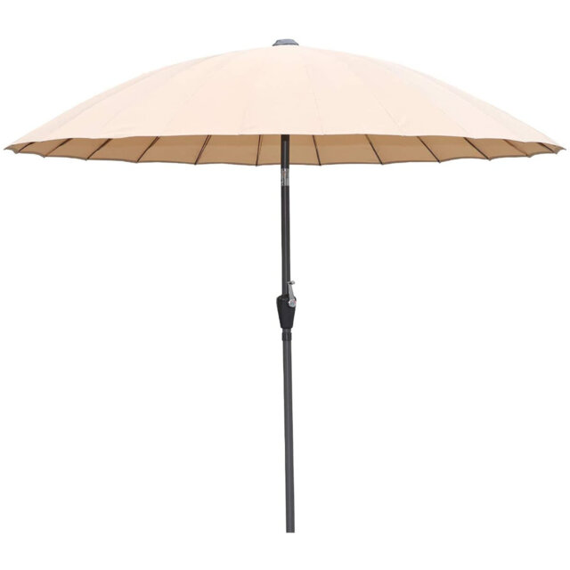 250Cm Round Garden Parasol Umbrella Aluminum With Crank Tilt Mechanism Sun Shade