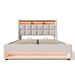 Storage Bed With Led And Usb Linen