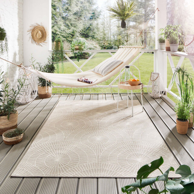Kocher Geometric Machine Woven Flatweave Indoor / Outdoor Area Rug