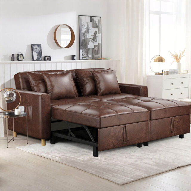 Comfortable 3-1 Convertible Sofa Bed With Adjustable Backrest