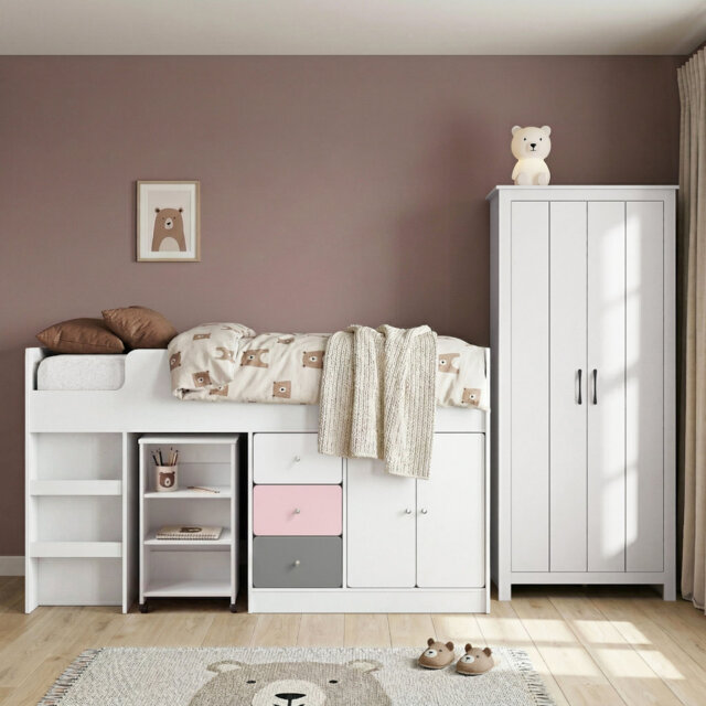 Liston Kids Midsleeper Serenity Storage Bedroom Set
