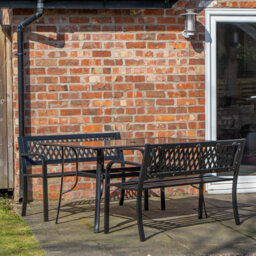 Caullin 4 - Person Metal Patio Dining Set with Rectangular Table