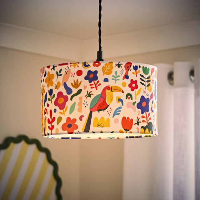15cm H x 25cm W Linen Blend Drum Lamp Shade ( Clip On ) Cream