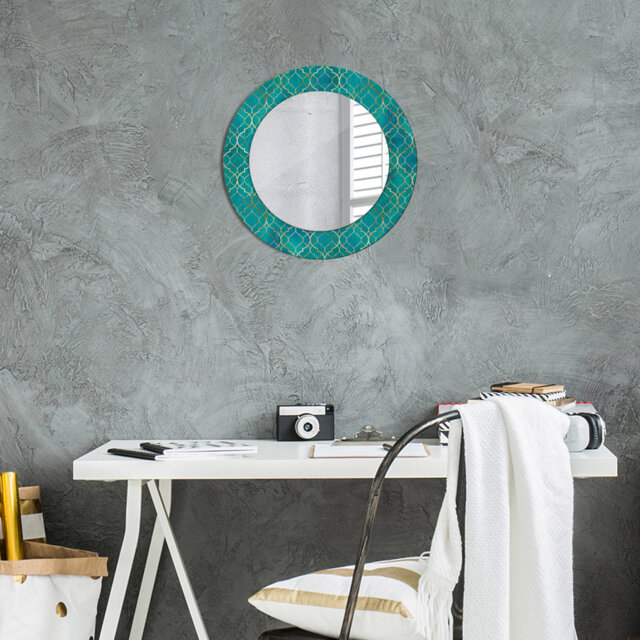 Huldar Round Glass Framed Wall Mounted Accent Mirror