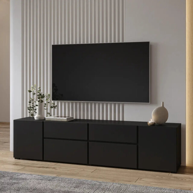 "Unfinished TV Stand for TVs up to 65"" with Fireplace Included"