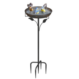 Bird Bath for Outdoor Garden,69cm Metal Freestanding Birdbaths Bowl & Support, Metal Bird Basin, Vintage Water Bowl for Wild Birds, Patio Yard Lawn De