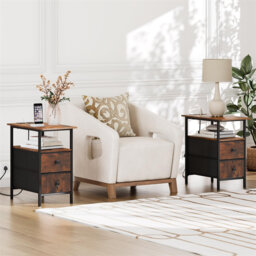 Areille 48cm W Metal Bedside Table
