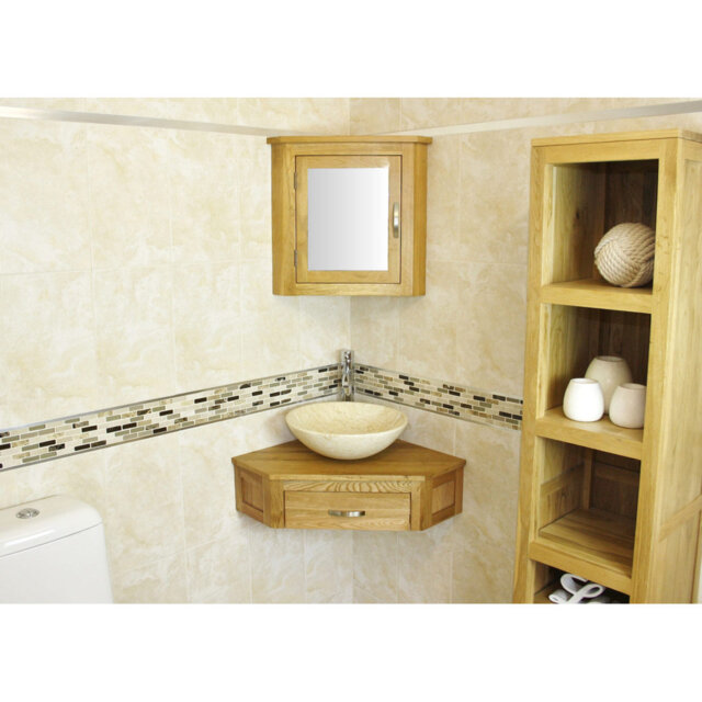 Couch Compact Solid Oak 550mm Single Vanity Unit
