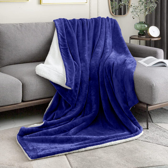 Formaran Sherpa Fleece Fur Thick Reversible Blanket Throw