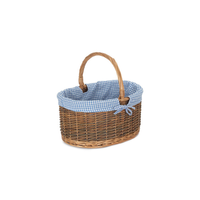 Wicker Double Steamed Shopper Basket with Lining