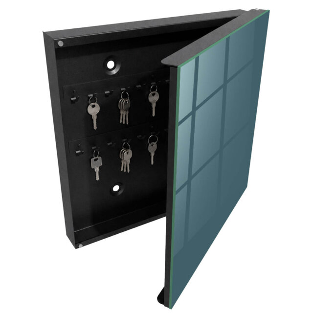 Key box for home, Opens to the right, 30x30x5, White, Uniform shade depth modern elegance,
