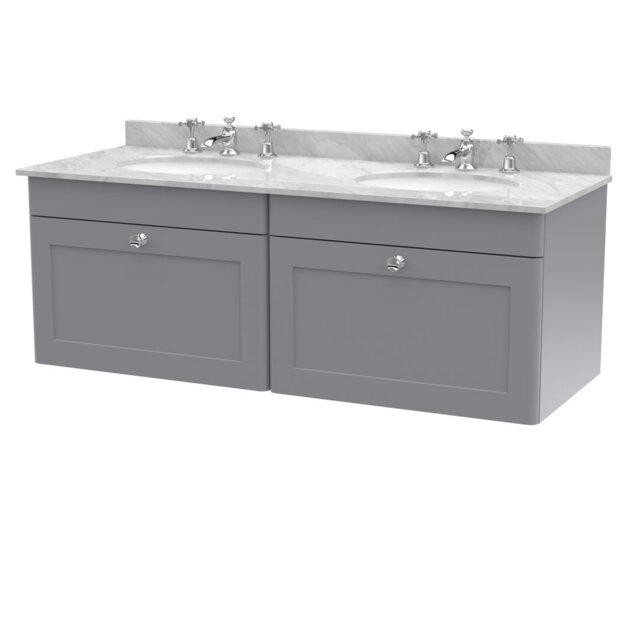 Classique 1220mm Double Bathroom Vanity with Drop In Vitreous China Basin