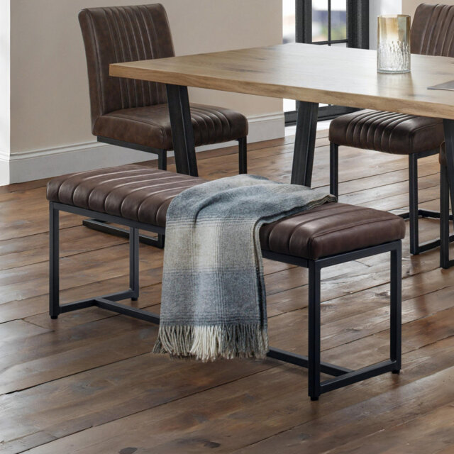 Armor Faux Leather Upholstered Bench