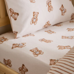 Brushed Teddy Bear Cotton Fitted Sheet