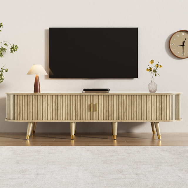 Willowbrook Country-Inspired MDF TV Cabinet with Sliding Door and Versatile Storage