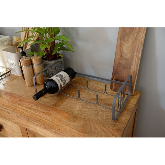 4 Bottle Tabletop/Countertop Wine Bottle Rack in Grey