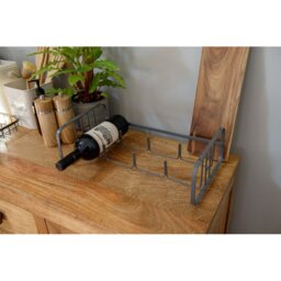 4 Bottle Tabletop/Countertop Wine Bottle Rack in Grey