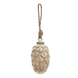 Handmade Pine Cone Wood Christmas Hanging Figurine Ornament