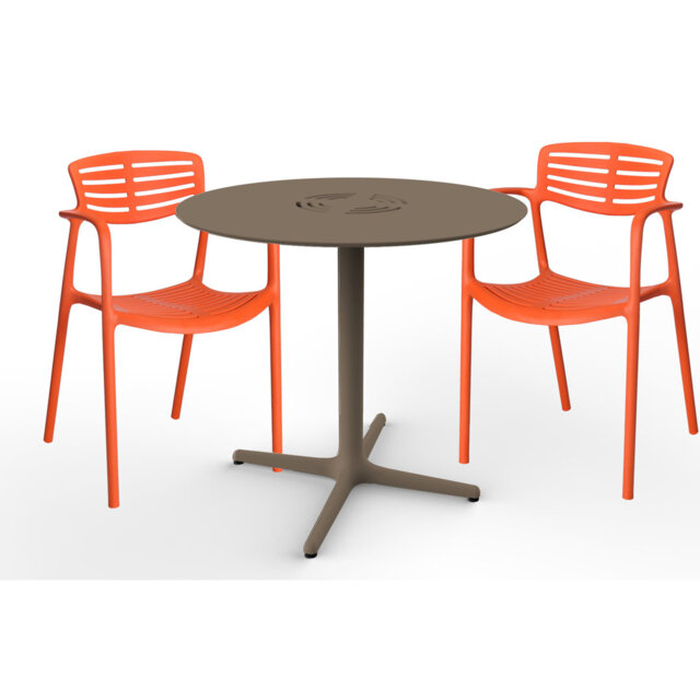 Toledo Round Metal Base Dining Table