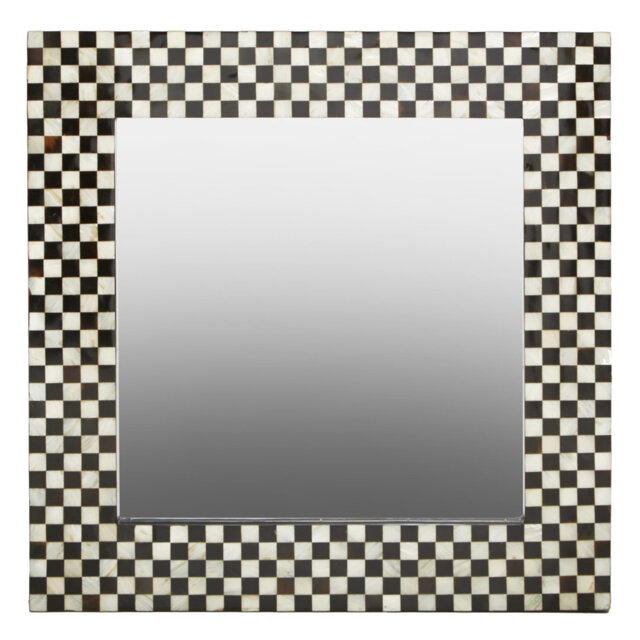 Circe Framed Wall Mounted Accent Mirror in Black/White