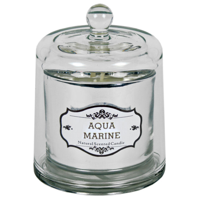 Aqua Marine Scented Jar Candle with Glass Holder