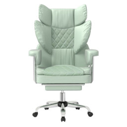 Office Desk Chair Big and Tall for Heavy People with Footrest PU Green