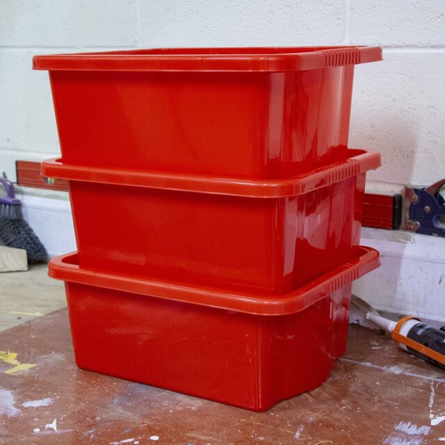 Wham Stack & Store 16L Plastic Organiser Box Red