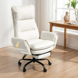 Big and Tall Office Chair, Flip Armrests for Pets & Cross Legged Sitting, Executive Ergonomic Computer Gaming Chair with Foot Rest